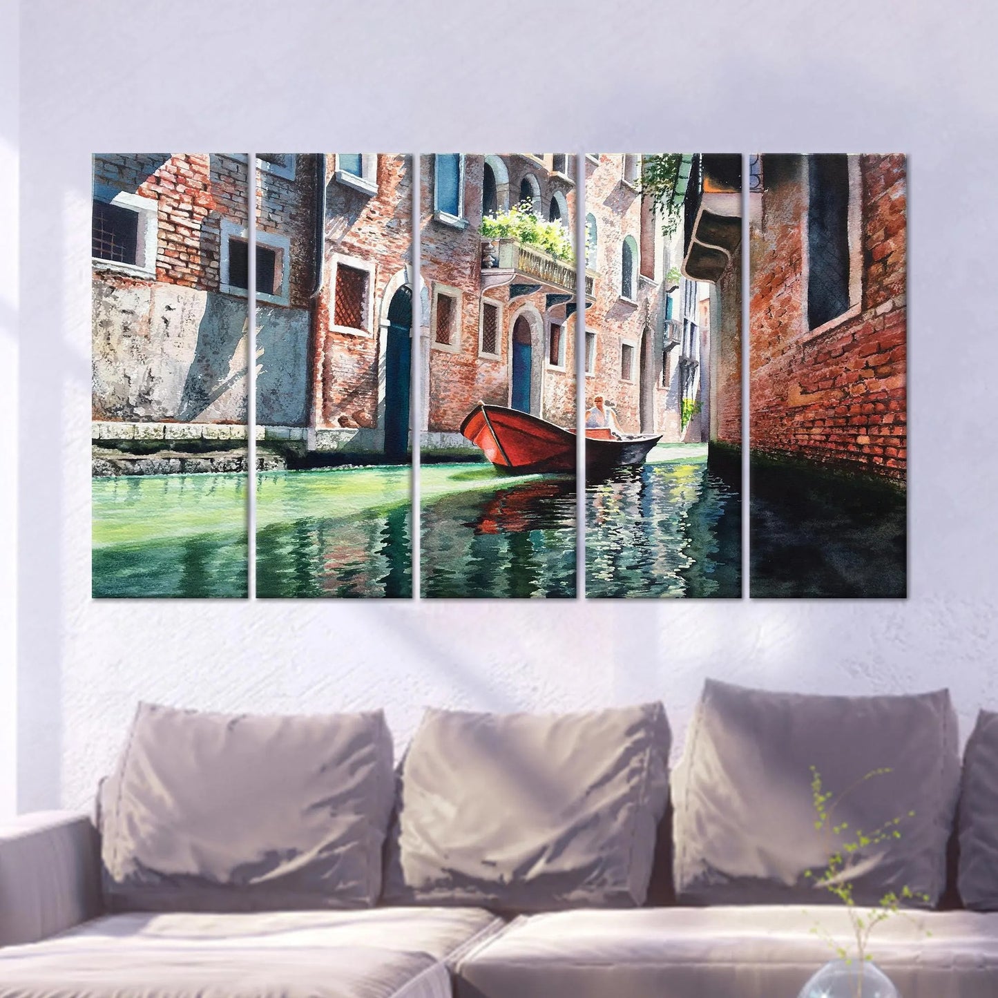 Venice Grand Canal Canvas Wall Art, Elegant Italy Cityscape, Floating Frame Fine Art Print
