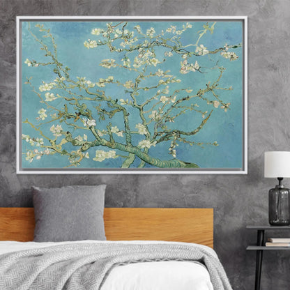 Van Gogh Almond Blossom Canvas Wall Art, Botanical Blue Floral Prin