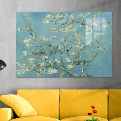 Van Gogh Almond Blossom Canvas Wall Art, Botanical Blue Floral Prin